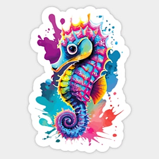 Sea Horse Colourful - Cute Sea Horse Hippocampus Sticker